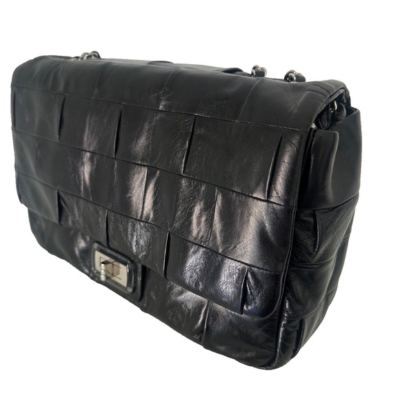 New Chanel Classic 227 Patchwork Reissue 2.55 Black Leather Flap Bag - Picture 7 of 10